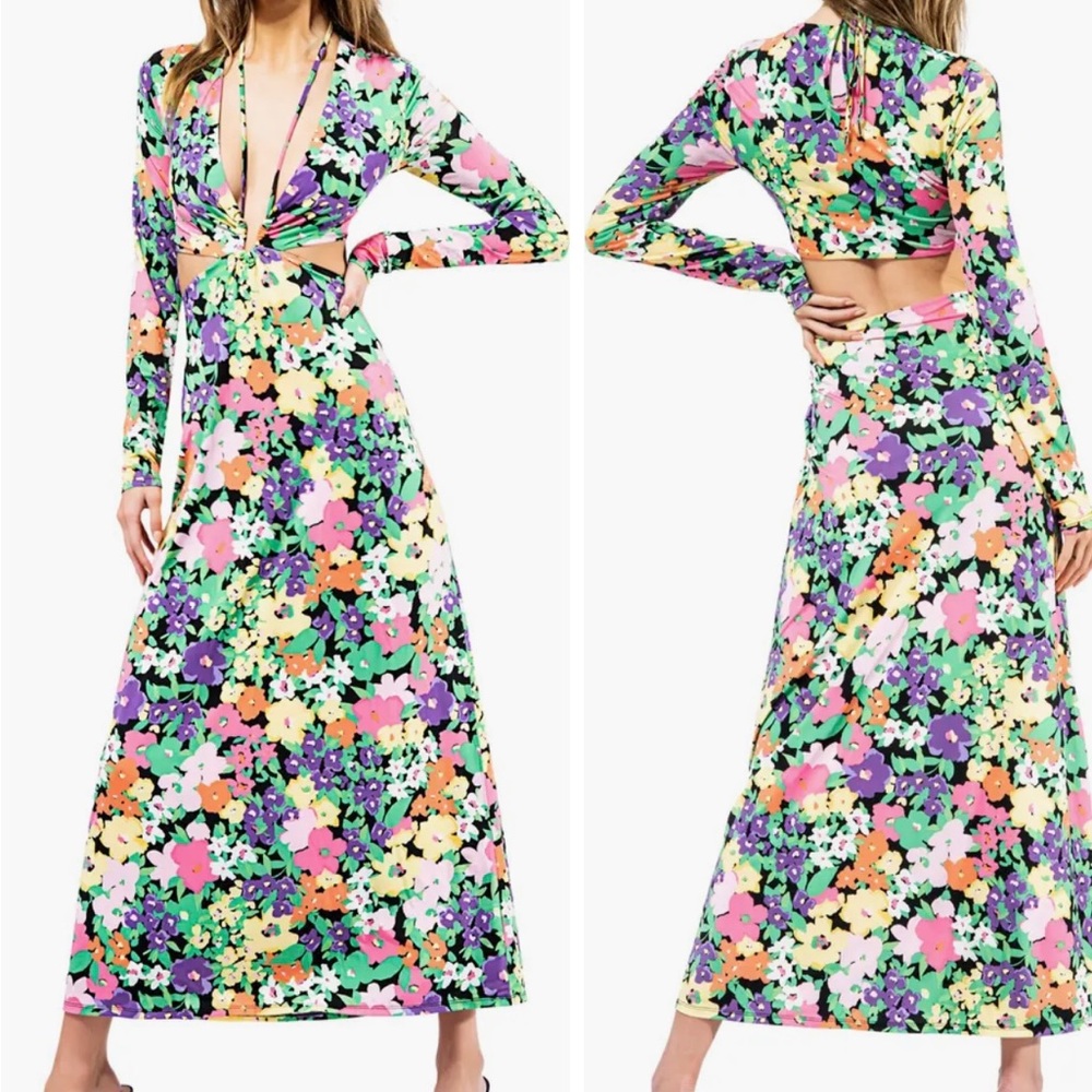 AFRM Monique Dress in Neon Garden - XS